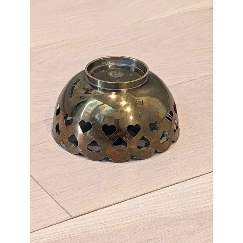 Vintage Silverplate Heart Cutout Pedestal Bowl | Romantic Cottage Decor